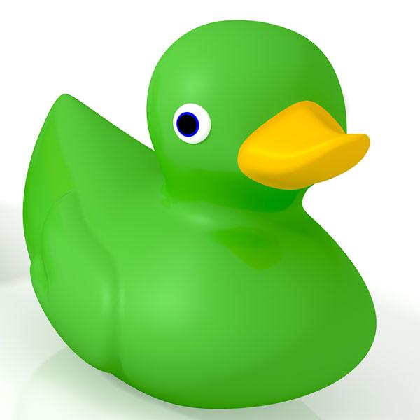 green rubber duck